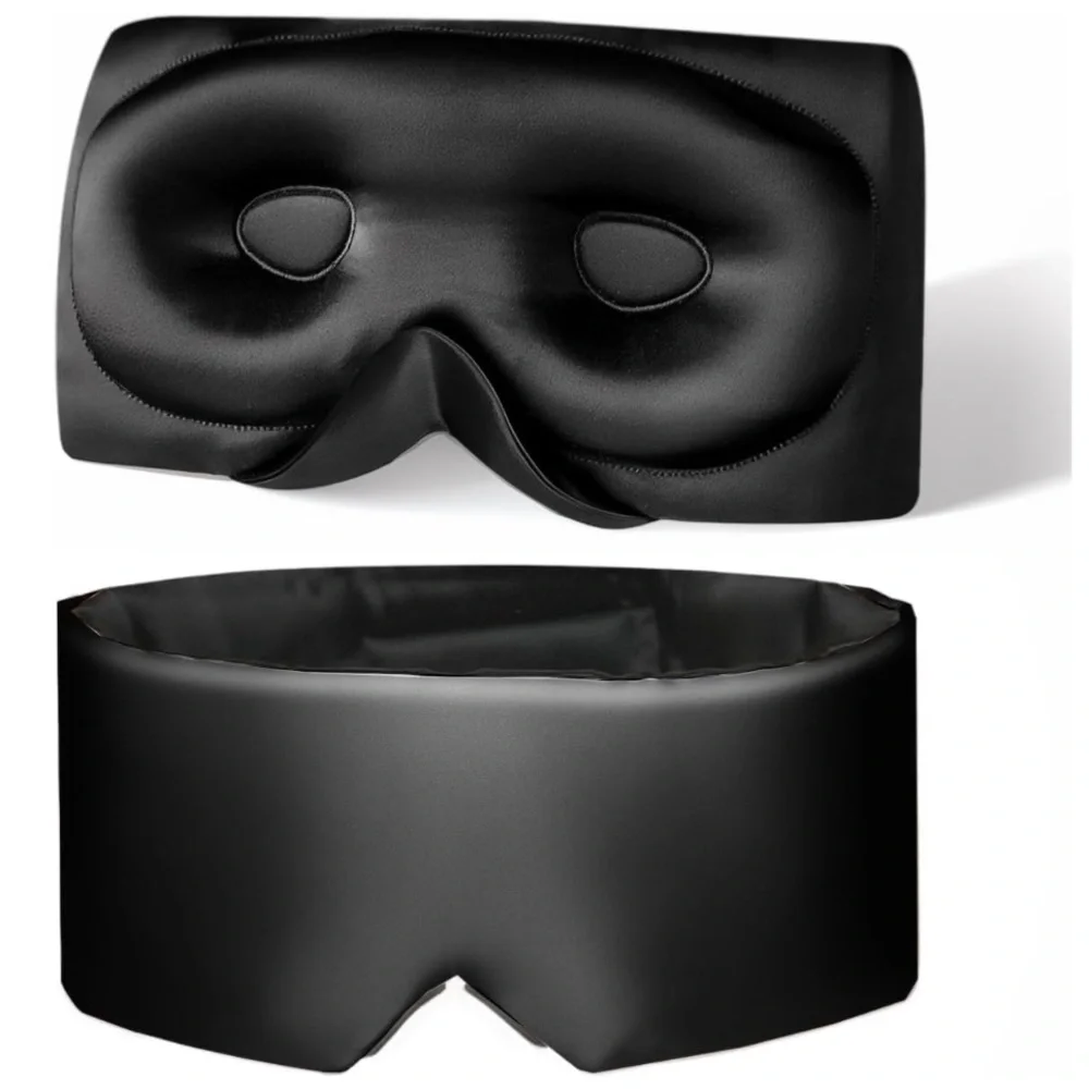 Silk Sleep Mask-Black-Adult OS